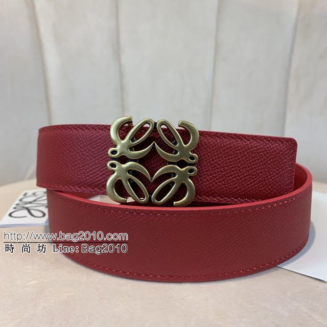 LOEWE女士皮帶 羅意威經典銅扣手掌紋雙面牛皮腰帶  jjp1798